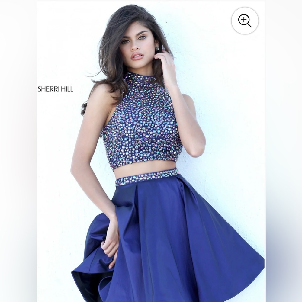 Sherri Hill 2-Piece Short Dress in Royal Blue